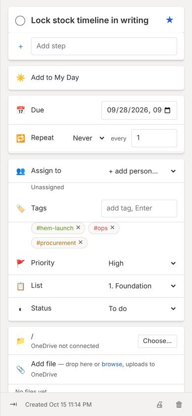 Task details